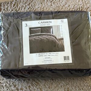 3-Piece Queen Size Duvet Set - Brown